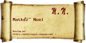 Matkó Noel névjegykártya